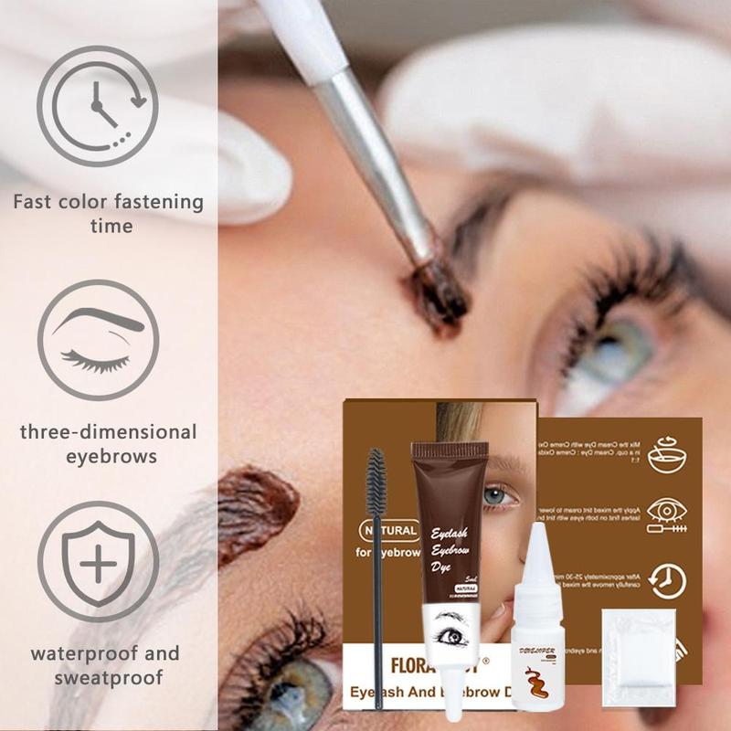 Eyebrow Dye Kit, 1 Set Eyebrow Tinted Cream Eyelash Pomade Cream, Eye Brow and Eye Lash Coloring Cream, Eyebrow Makeup Products