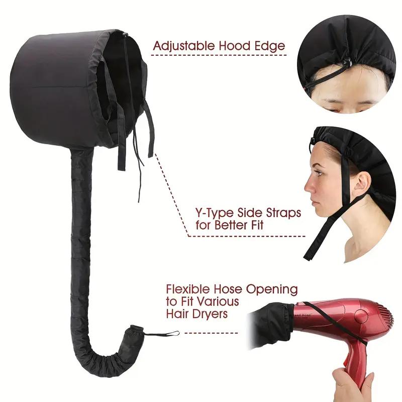 Bonnet Hair Dryer Attachment - Extra Large Hooded Adjustable Soft Blow Dryer Cap for Natural Curly Textured Hair Care Styling, Fast Drying, Easy to Use