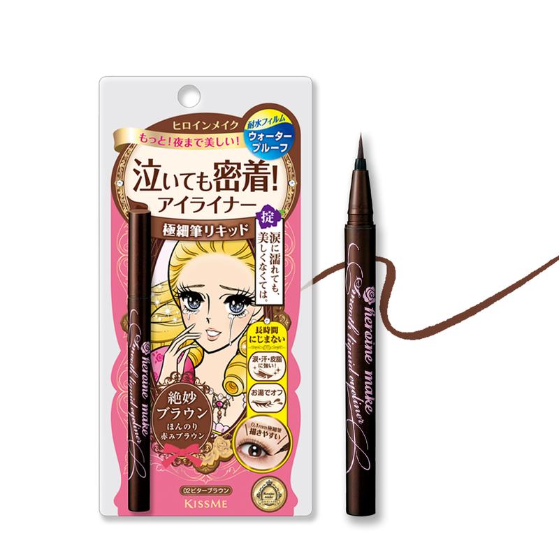 [Heroine Make Official Store] KissMe Heroine Make Smooth Liquid Eyeliner Super Keep, Strong Water-Resistant, Easy Removal with Warm Water black eye liner