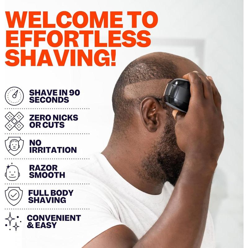 The FlexSeries Electric Head Hair Shaver - Freebird - Ultimate Mens Cordless Rechargeable Wet Dry Skull & Bald Head Waterproof Razor with Rotary Blades, Clippers, Nose Trimmer, Brush, Massager