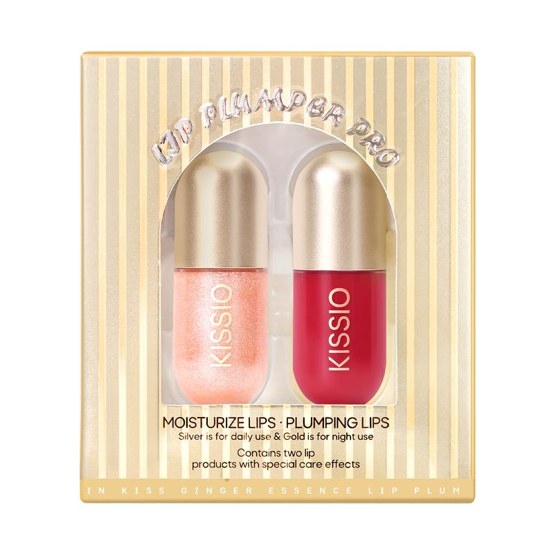 KISSIO Lip Plumper,Color Lip Plumper Gloss,Plant Extracts Plumping Lip Serum,Moisturizing Lip Gloss ,The packaging is very small and easy to carry(2PCS)