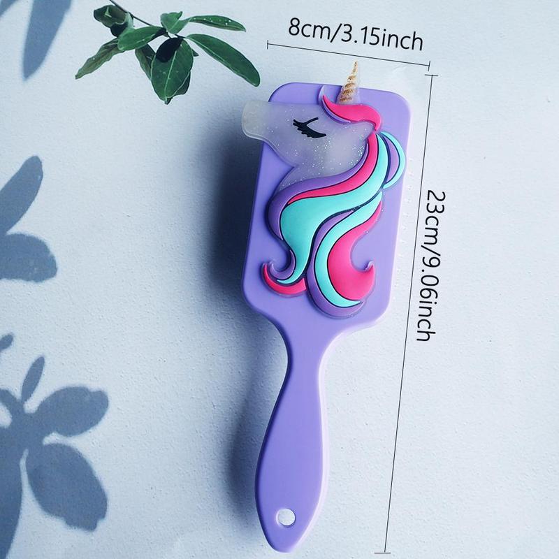 Cartoon Unicorn Design Comfort Hair Care Hair Brush, 1 Count Wet & Dry Haircare Detailing Comb, Scalp Massage Tools