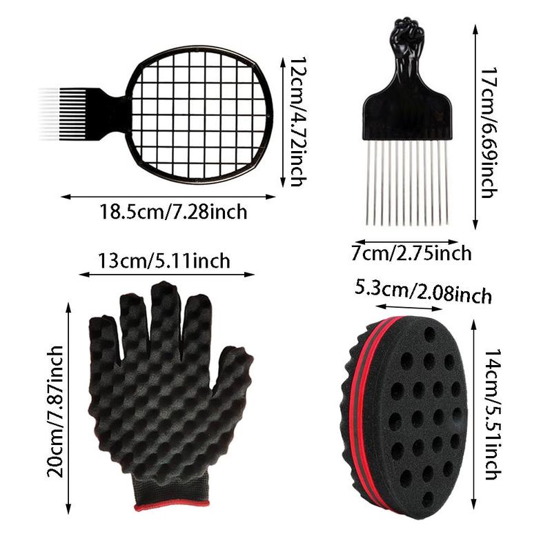 Heatless Hair Styling Tool Set, Mesh Comb & Gloves & Steel Needle Insertion Brush & Sponge Styling Comb, Haircare Accessories for Home & Salon Use, Heatless Styling Tools, Hair Brush Hair Comb for Men, French Combs