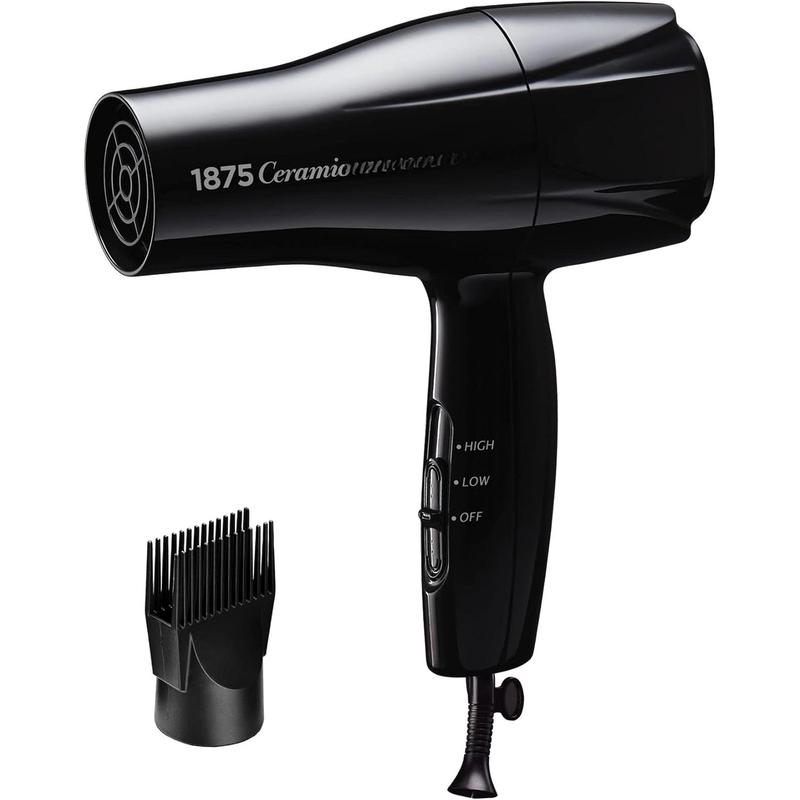 1875 Ceramic Hair Dryer,  Fast Drying, Multi-Setting with Comb Attachment, Additional Detangler Included, Slide Bar , Compact for Home & Travel (Purple)