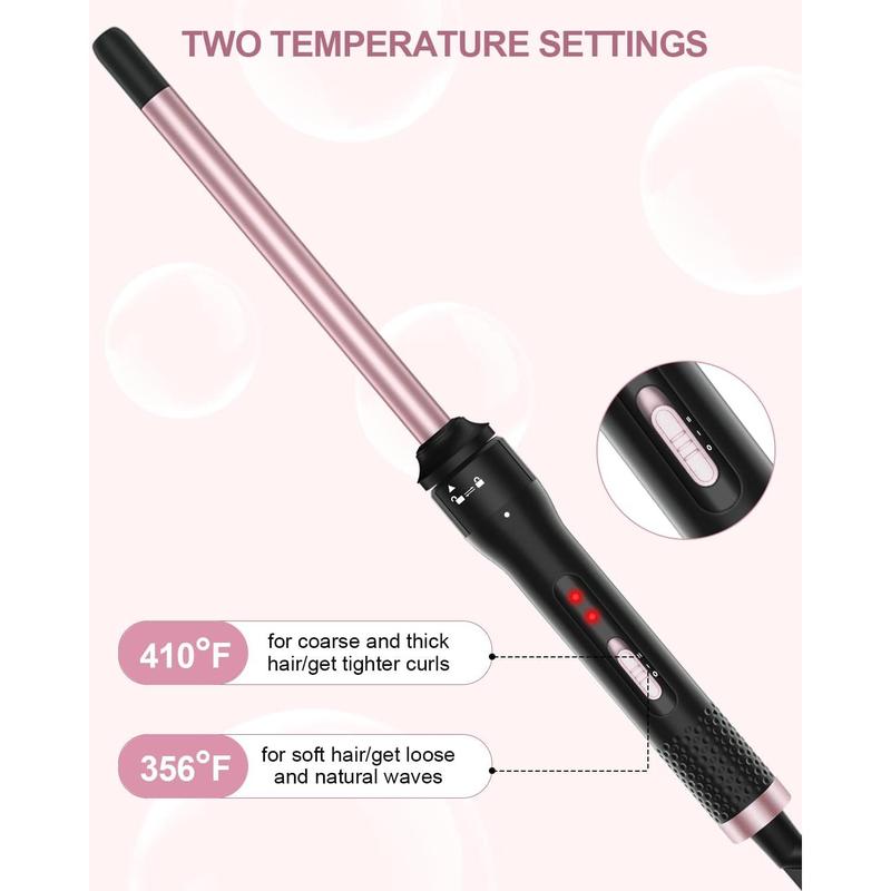 3 in 1 Curling Iron, Curling Wand Set with Curling Brush 3 Interchangeable Ceramic Curling Wands (0.5