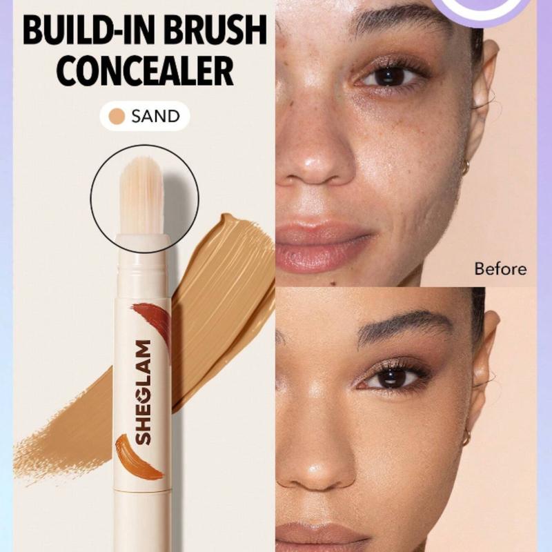 SHEGLAM Perfect Skin High Coverage Concealer-Sand Liquid Brush Cosmetic