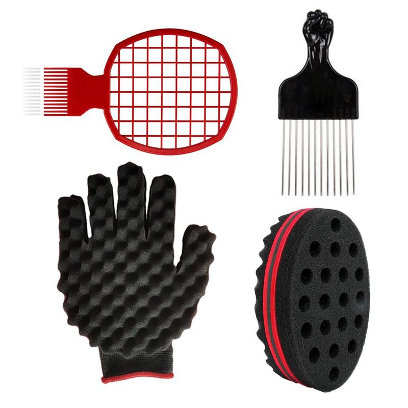 Heatless Hair Styling Tool Set, Mesh Comb & Gloves & Steel Needle Insertion Brush & Sponge Styling Comb, Haircare Accessories for Home & Salon Use, Heatless Styling Tools, Hair Brush Hair Comb for Men, French Combs