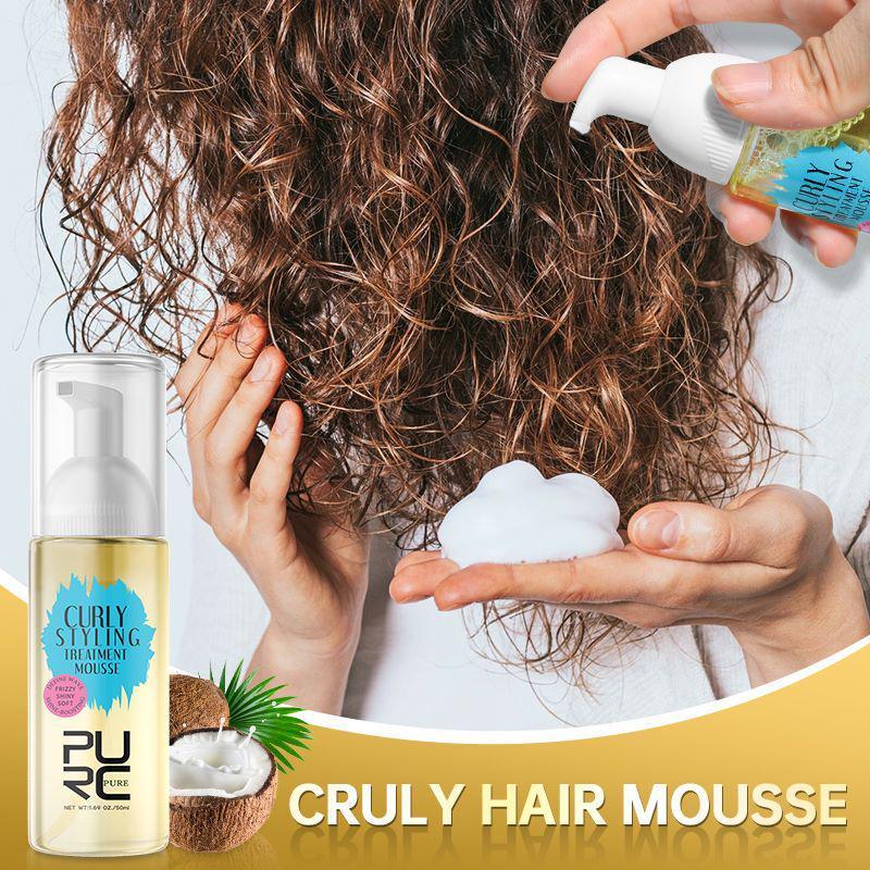 Smoothing Curly Hair Treatment Mousse, 1 Count Haircare Mousse for Smoothing Dry Damaged Frizz Hair, Hair Care Product