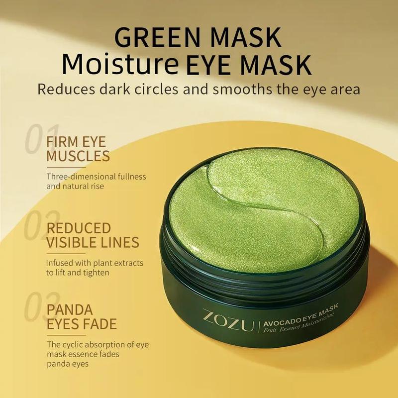 Avocado & Gold Eye Mask, Natural Moisturizing Eye Mask, Reduces Puffiness, Soothing Dry Skin, Eye Care Product for Daily Use, Summer Gift, Christmas Gift