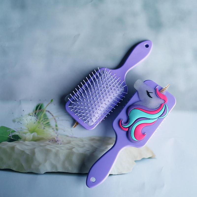 Cartoon Unicorn Design Comfort Hair Care Hair Brush, 1 Count Wet & Dry Haircare Detailing Comb, Scalp Massage Tools