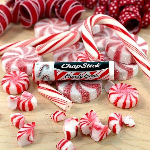 ChapStick Bulk Lip Balm, Candy Cane, 12-Pack – Fresh & Minty Lip Moisturizer, Stocking Stuffer, 0.15 Oz Ea