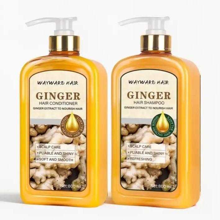 Ginger Shampoo and Conditioner Infused High-Quality Boost Hair Growth and Combat Hair Loss Haircare Pack Repair Cleansing Cleanser Comfort