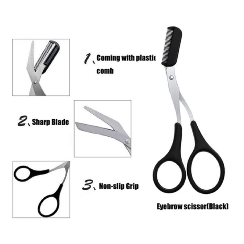 3Pcs Eyebrow Trimmer Scissors Kit