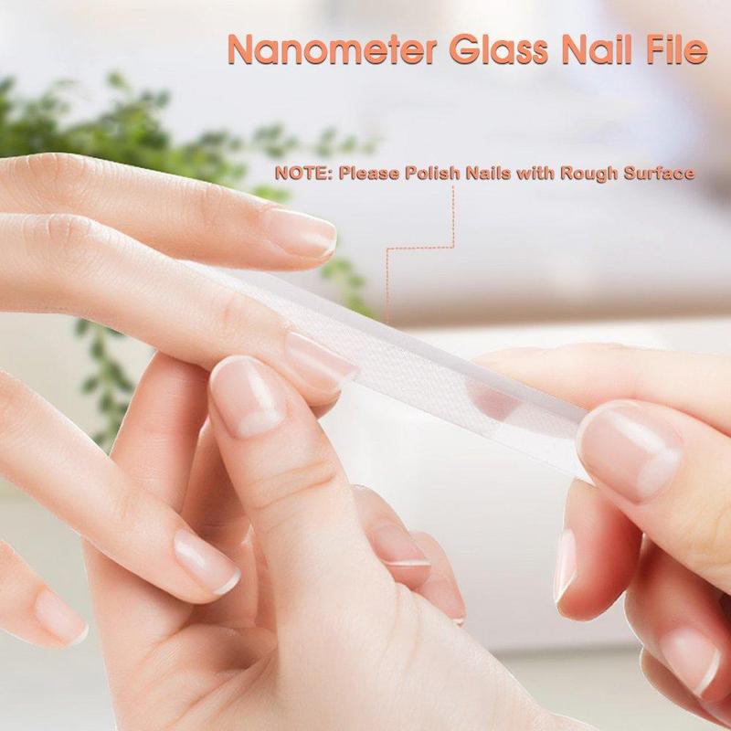 Transparent Glass Nail File with Storage Box, 1 Count Gentle Nail Grinding and Polishing Strip, Professional Nail Polishing File Strip, Manicure Tool Great for Daily Nail Care and Nail Art Projects