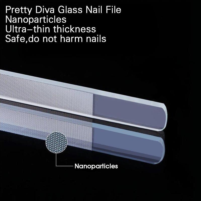 Transparent Glass Nail File with Storage Box, 1 Count Gentle Nail Grinding and Polishing Strip, Professional Nail Polishing File Strip, Manicure Tool Great for Daily Nail Care and Nail Art Projects