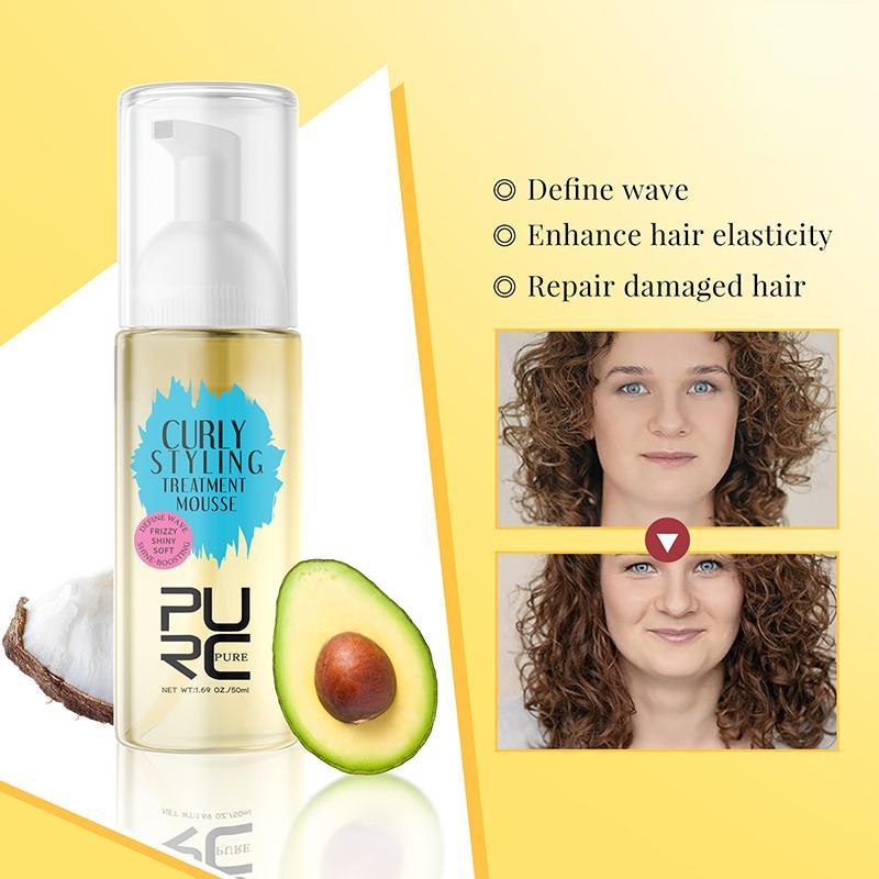 Smoothing Curly Hair Treatment Mousse, 1 Count Haircare Mousse for Smoothing Dry Damaged Frizz Hair, Hair Care Product