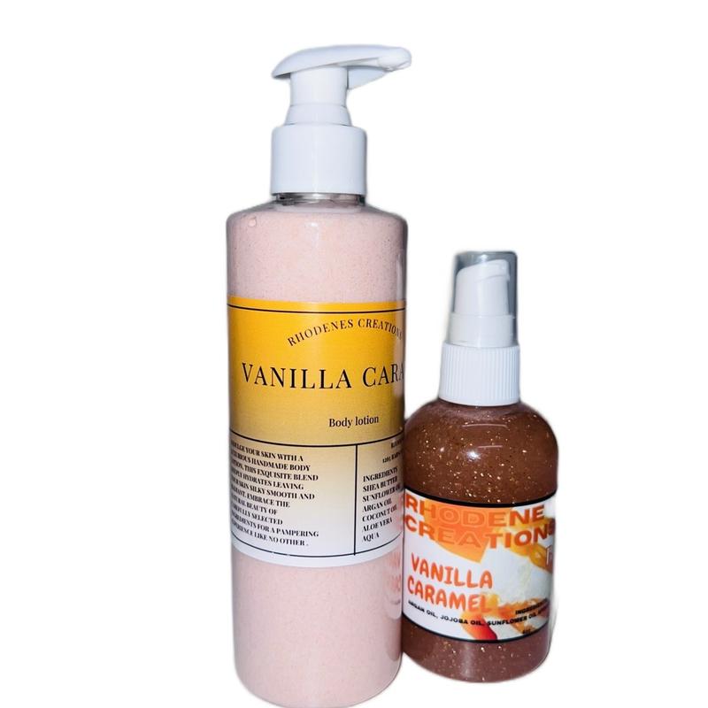 Vanilla Caramel Body Lotion & Body Oil for Smooth Skin