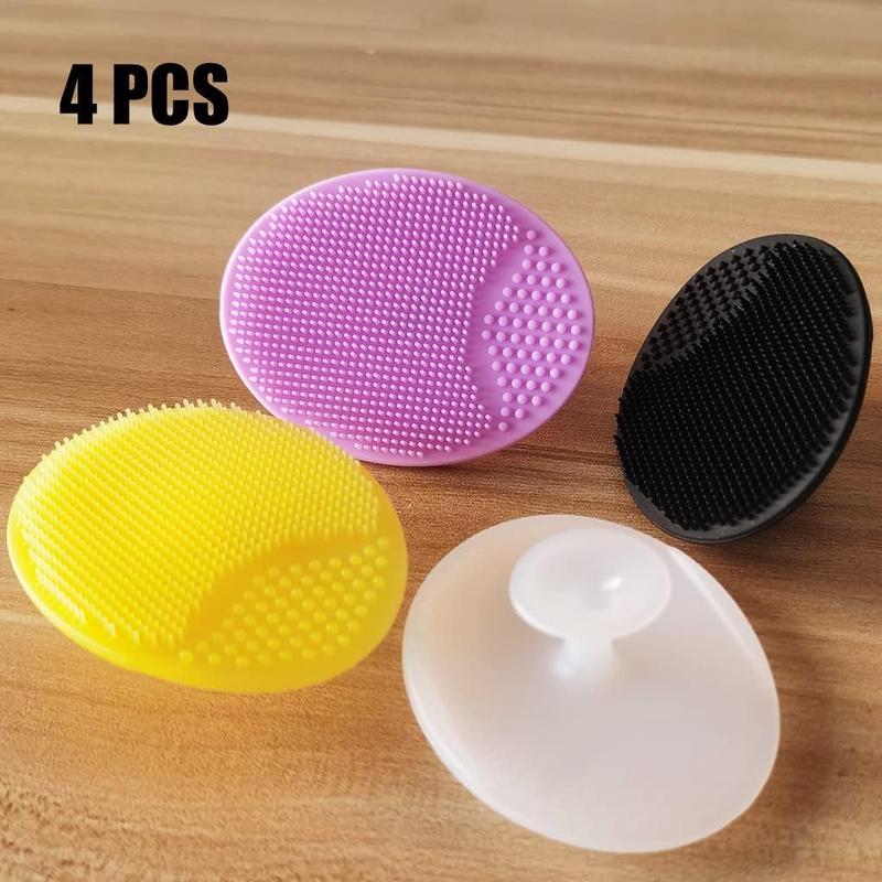 Face Scrubber, Facial Exfoliator, Face Scrub Brush, Soft Face Brush, Silicone Facial Cleansing Brush, Face Exfoliator Blackhead Acne Pore Pad Cradle Cap Face Wash Brush for Deep Cleaning Skin 4 Pack