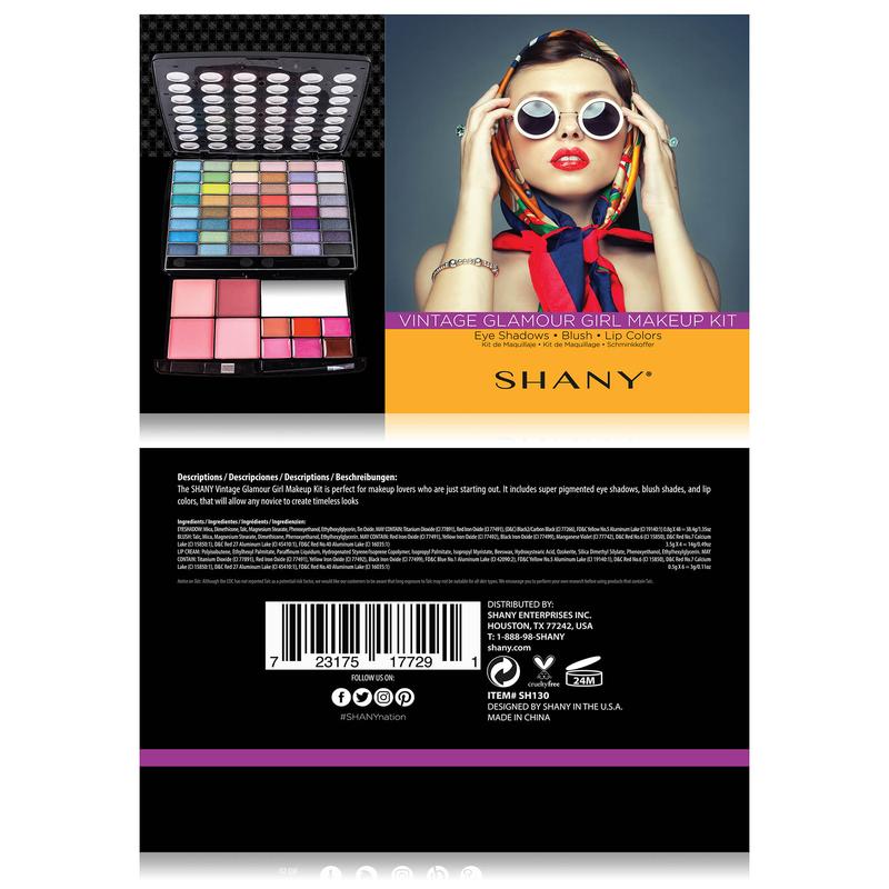 SHANY Glamour Girl Makeup Kit Eyeshadow Palette with Eyeshadows , Blushes, Lipstick Lip-gloss , Makeup Mirror, Makeup applicators, Premium Gift Packaging - Vintage