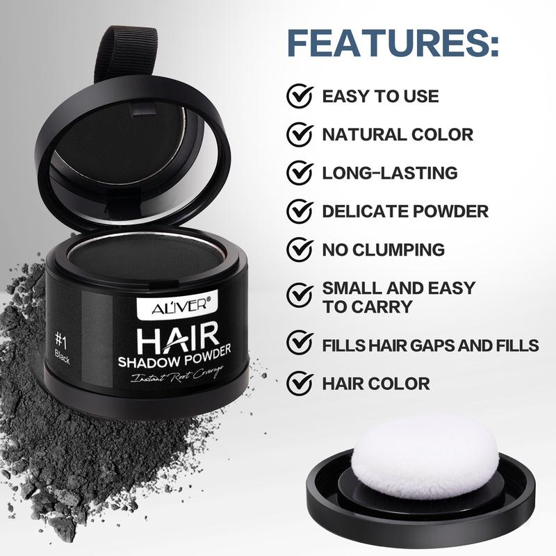 Aliver Hairline Shadow Powder for Hair, Thinning Hair & Grey Hair Coverage