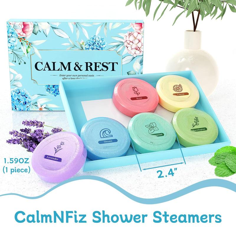 Delightful 6-pack Shower Individually Wrapped Bath Bombs- With Various Bath Sheets for Women, a Relaxing Christmas Gift