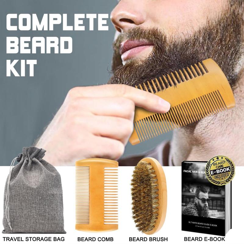 XIKEZAN Beard Kit,Beard Grooming Care Kit w Beard Roller(0.25mm),Beard Wash,2 Pack Beard Serum,Beard Oil,Balm,Comb,Brush,Scissor,Bag,E-Book,Mens Stocking Stuffers Gifts for Men Him Boyfriend Husband beard Care  Comfort beard conditioner