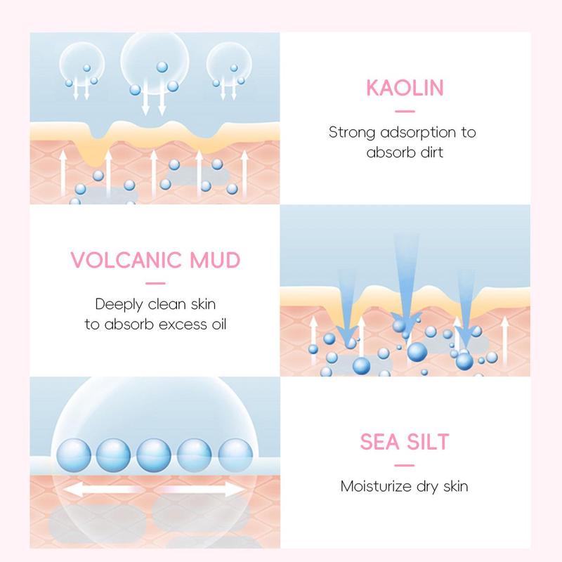 Sakura Deep Cleansing Mud Mask, 3 Counts set Moisturizing Facial Mask, Hydrating Face Mask, Face Care Product for Women & Men