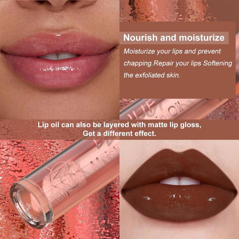 2 in 1 Matte Waterproof Long-lasting Lip Gloss, 2 Counts set Moisturizing Lip Oil, Non-stick Cup Non-fading Lipstick, Perfect Gift for Women, Christmas Gift