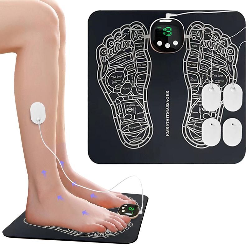 EMS Foot Massager Mat -Foot Massager Pad for with 8 Modes, 19 Levels without Remote and Use off Socks