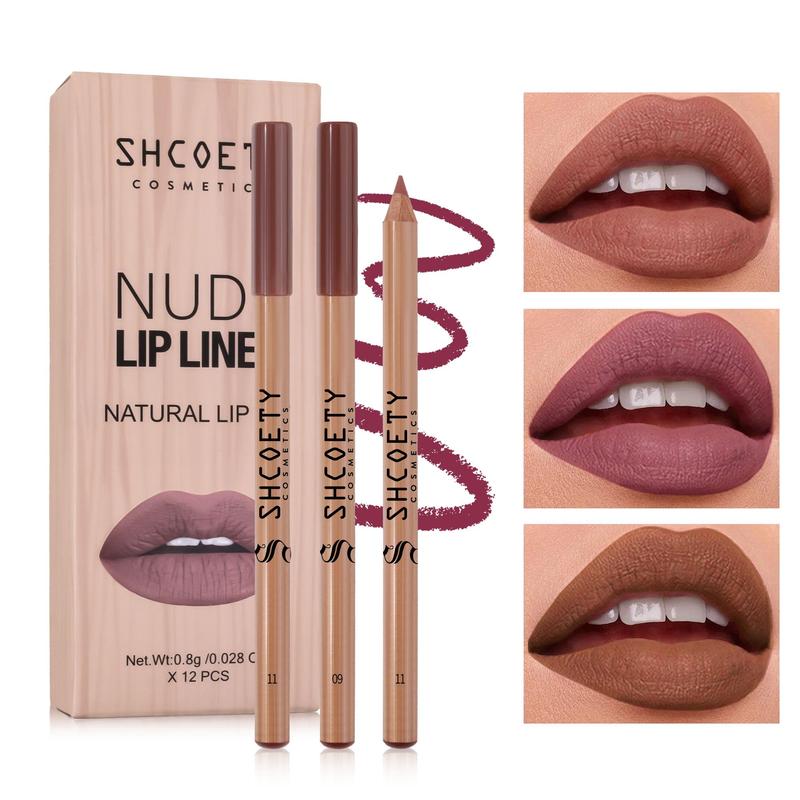 Matte Lip Liner Set, 12 Pcs set Of Matte Lip Pencils, Easy To Color Lip Liner, Suitable for All Occasions Makeup, Girls Makeup Accessories