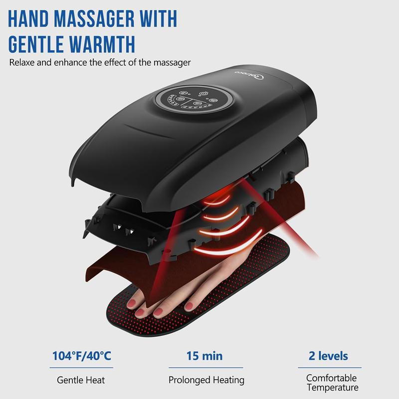 Cotsoco Cordless Hand Massager Machine with Heat and Compression, 6 Levels Shiatsu Massager for Finger Wrist Hand,Comfort Christmas Gift for Mom Girls