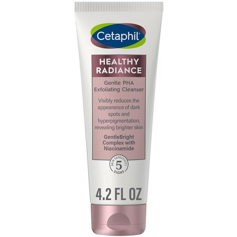 Cetaphil Face Wash, Healthy Radiance Gentle Exfoliating Cleanser, Visibly Reduces Look of Dark Spots and Hyperpigmentation, Designed for Sensitive Skin, Hypoallergenic, Fragrance Free, 4.2Oz Galderma