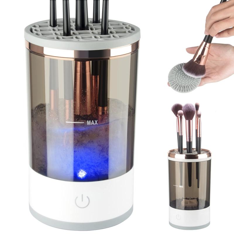 Electric Makeup Brush Cleaner, Makeup Brush Cleaner Machine with Brush Clean Mat, Automatic Cosmetic Brush Cleaner Makeup Brush Tools for All Size Beauty Makeup Brushes Set, Gift for Women Wife Friend