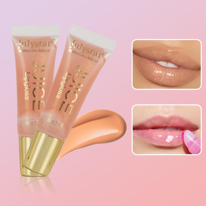 Juicy Moisturizing Lip Gloss, Long Lasting Tinted Lip Gloss for Christmas Gift, Glossy Lip Glaze Stick for All Occasions Makeup, Elegant Hydrating Lip Cosmetic for Gift, Lip Products, Lip Plumper Gloss