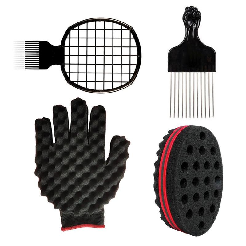 Heatless Hair Styling Tool Set, Mesh Comb & Gloves & Steel Needle Insertion Brush & Sponge Styling Comb, Haircare Accessories for Home & Salon Use, Heatless Styling Tools, Hair Brush Hair Comb for Men, French Combs