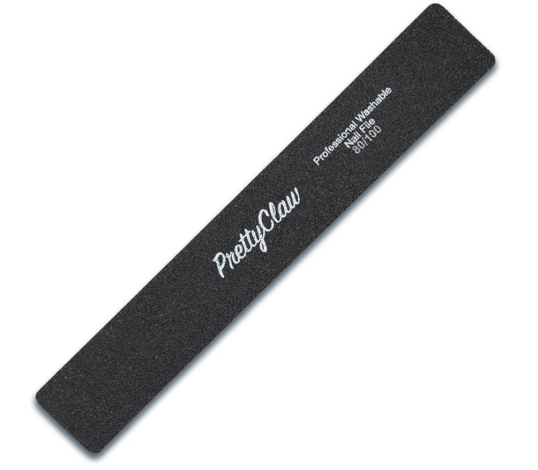 Nail File PrettyClaw 10pc Black Grit Rectangle Professional Acrylic Nail Files Plastic Center Double Sided Emery Board for Nails Washable 7 inch Nail File Acrylic Nails Gel Nails Gel-X Dip Powder Pedicure Nail Care