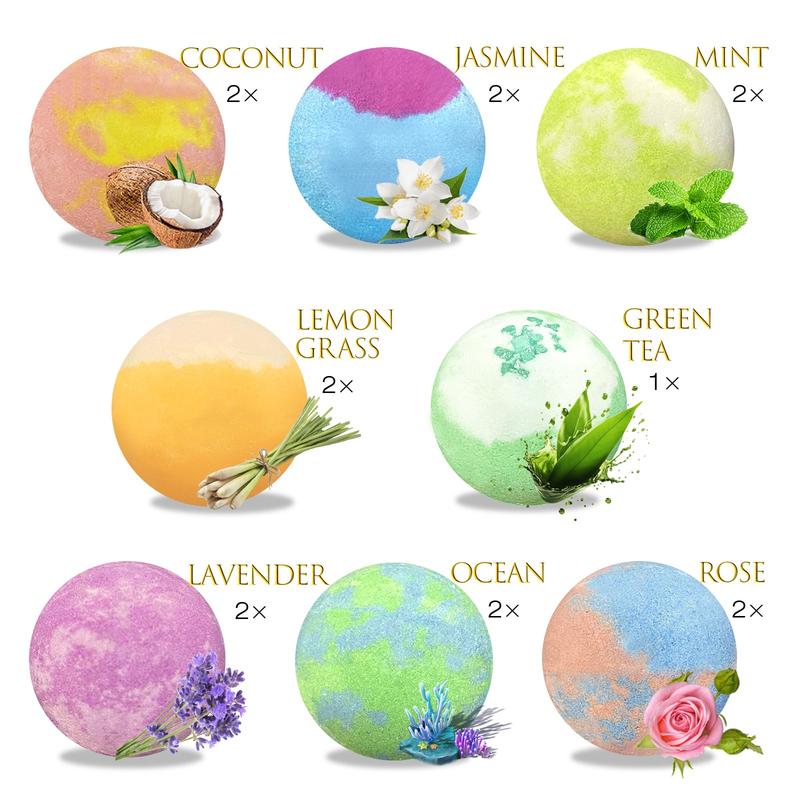 15pcs Bath Balls Gift Set for Women, Handmade Bubble Bath Balls, Christmas Relaxation Gift