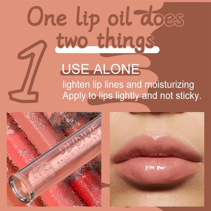 2 in 1 Matte Waterproof Long-lasting Lip Gloss, 2 Counts set Moisturizing Lip Oil, Non-stick Cup Non-fading Lipstick, Perfect Gift for Women, Christmas Gift