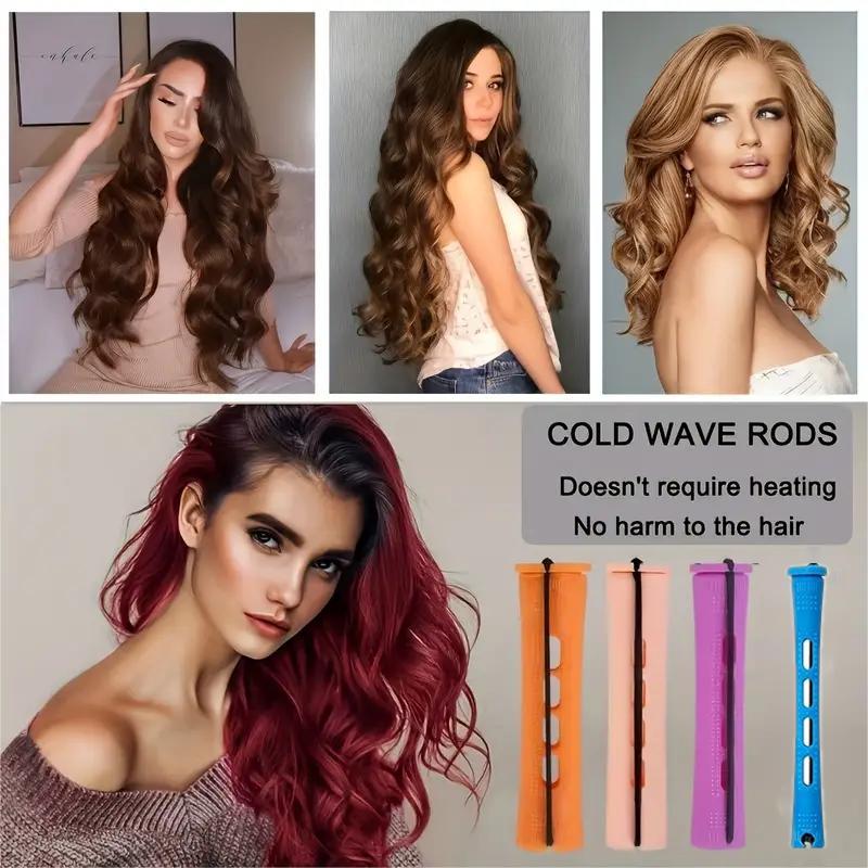 Hair Curler Set, 40pcs Hair Perm Rods, Short Cold Wave Rods, Plastic Perming Rods, Hair Curling Rollers, Hairdressing Styling Supplies