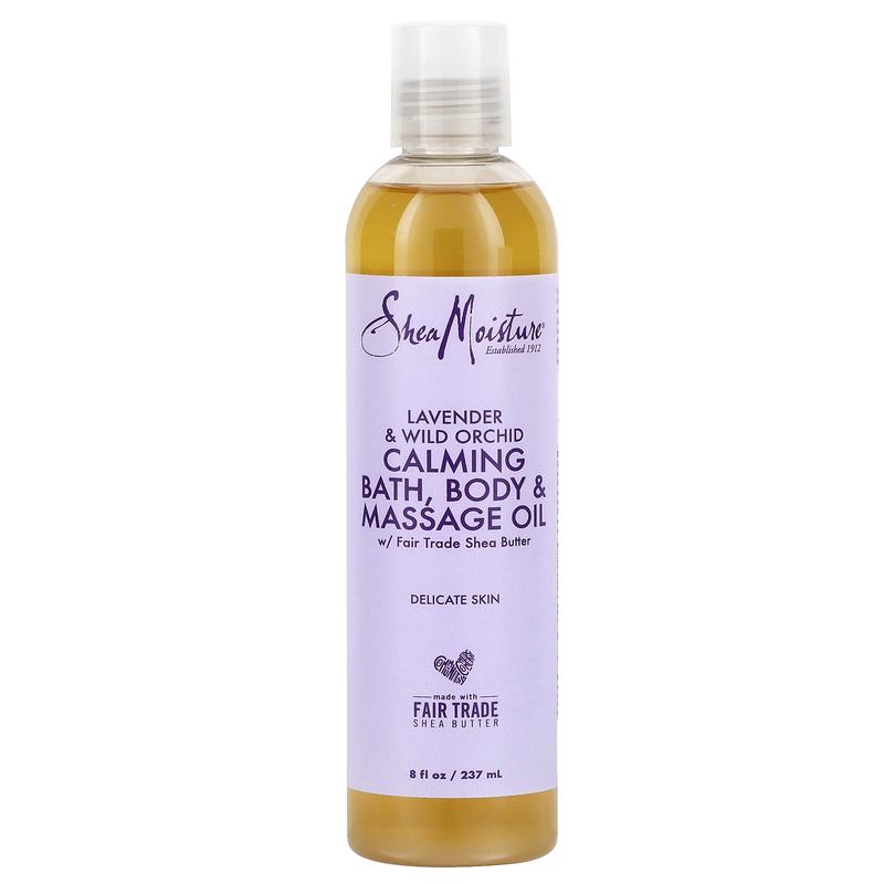 SheaMoisture Calming Bath, Body & Massage Oil, Delicate Skin, Lavender & Wild Orchid, 8 fl oz (237 ml)