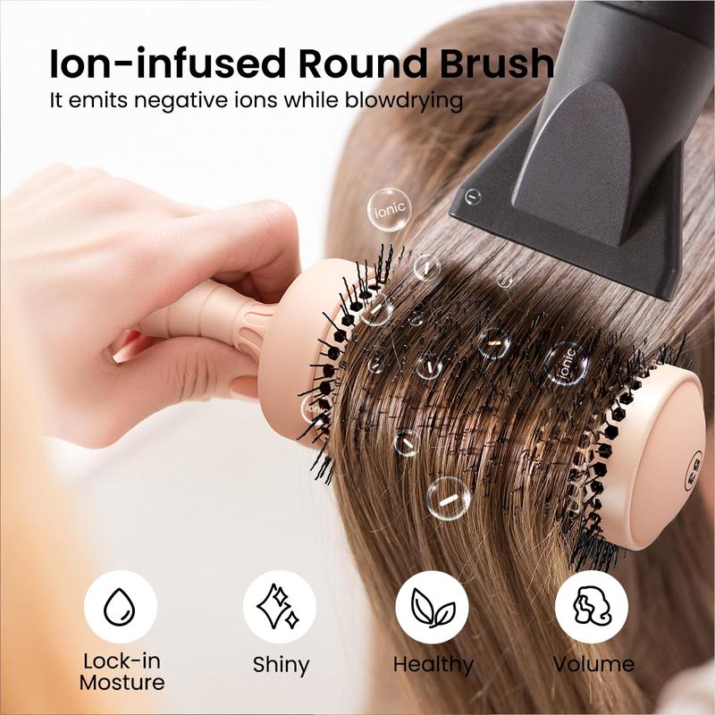 AIMIKE Round Brush for Blow Out, Large Round Hair Brush w Nano Ion Thermal Ceramic Tech, Professional Round Brush for Blow Drying & Styling, Maximum Volume and Shine