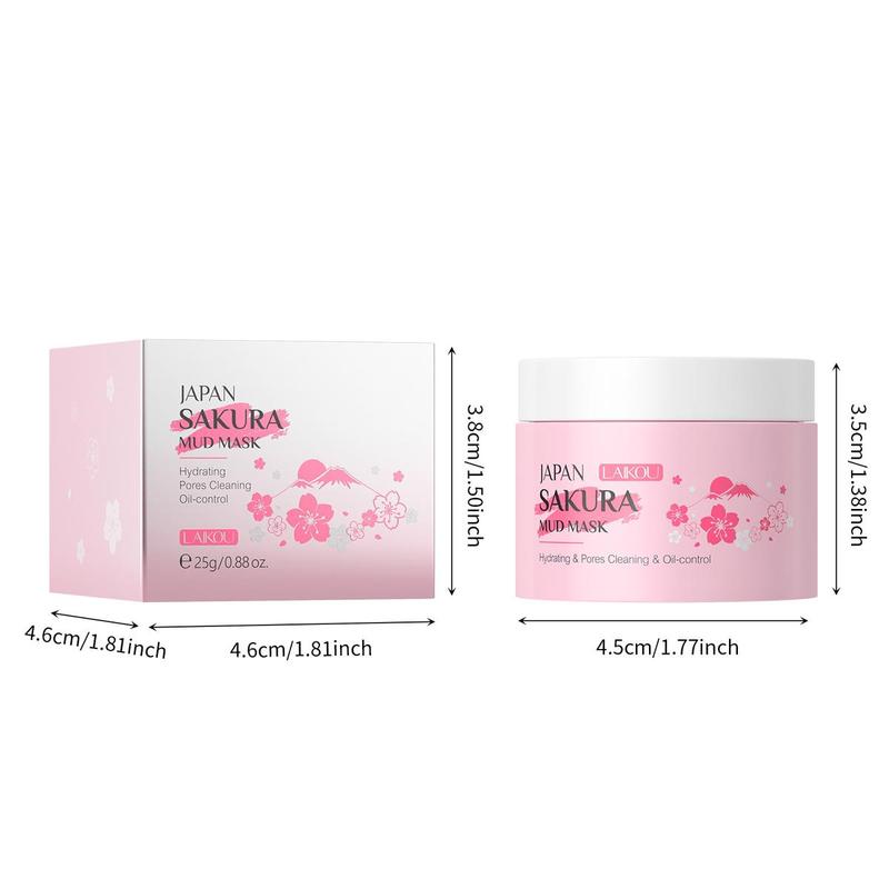 Sakura Deep Cleansing Mud Mask, 3 Counts set Moisturizing Facial Mask, Hydrating Face Mask, Face Care Product for Women & Men