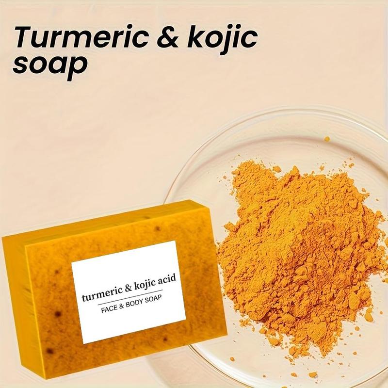 Turmeric Soap Bar Set, 8 Counts set Deep Cleansing Skin Soap with 3 Counts Foaming Net, Gentle Non-irritating Soap for Women & Men