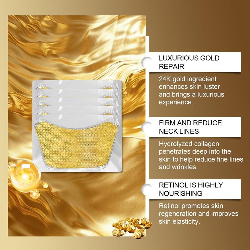 24k Gold Collagen Neck Patches, 1 Box Moisturizing Neck Care Patches, Neck Lifting Patches, Skin Care Products for Women