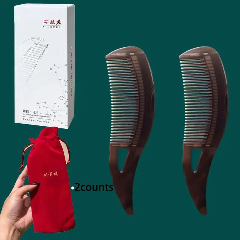 Multifunctional Scalp Cleansing & Oil Removing Hair Brush, 2 Counts Portable Hollowed Design Massage Comb, Hair Styling Tool for Women & Men