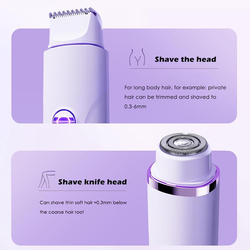 Electric Hair Remover, Rechargeable Double Head Hair Shaver, Private Pubic Hair Trimmer, Electric Razor, Women's Hair Remover