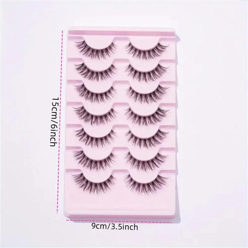 Natural Wispy False Eyelashes (7 Pairs), Crisscross Fish Tail Style Eyelash Extensions, Self Grafting False Eyelashes,  Eye Makeup Accessories