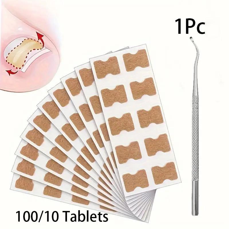 Toenail Lift Patch Set (100pcs set), Ingrown Toenail Lift Patches & Nail Collector, Manicure & Pedicure Tool for Women & Men