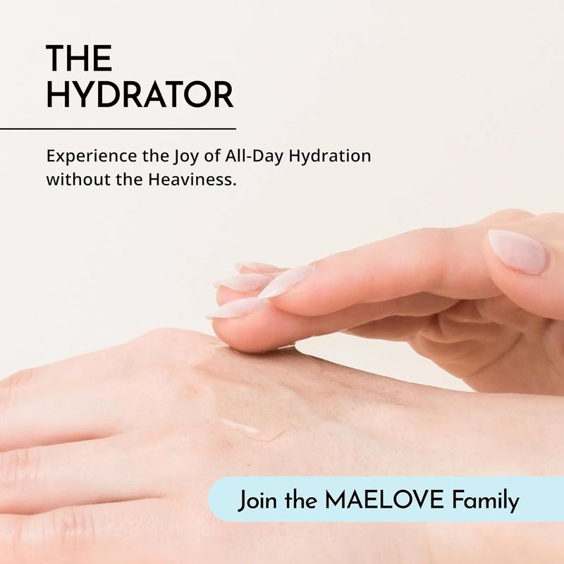 Maelove Hydrator Hyaluronic Acid Serum w Vitamin B5, Unscented, Lightweight & Non Greasy Formula w Panthenol & Resveratrol for Ultimate Hydration & Youthful Dewy Glow, Reduces Fine Lines & Wrinkles, USA Made