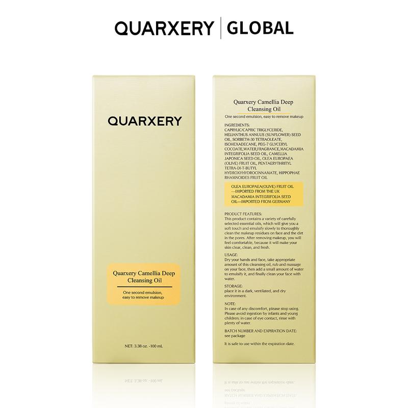 QUARXERY Deep Cleansing Oil, Facial Cleansing Oil, Makeup Remover, Cleanses without Clogging Pores, Residue-Free, Fragrance and Colorant Free, All Skin Types Cosmetic Scented